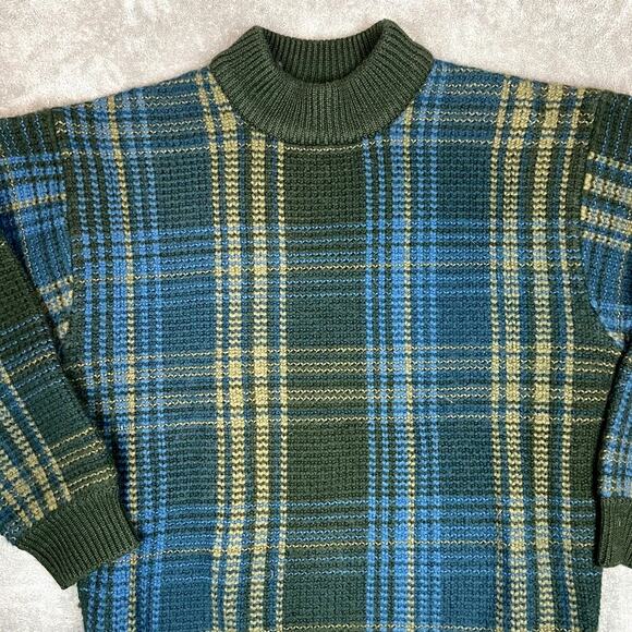 VTG Timberland Weathergear Sweater 100% Wool Mens XL Green Pullover Grandfather - Picture 2 of 10